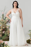 Ivoren kant & Chiffon Jumpsuit voor bruiloft