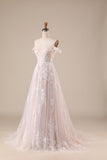 Ivoor afneembaar Off the Shoulder Corset Tulle Trouwjurk