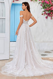 Afneembare Off the Shoulder Corset Tule A Line Trouwjurk
